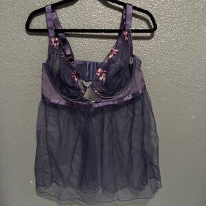 Unlined Baby Doll Lingerie Lace Cups Adore Me sz 38G